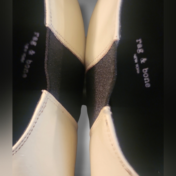 New $475 Rag & Bone Beha Chelsea Booties In Antique White Size: 36.5(US 6.5) - Picture 9 of 11